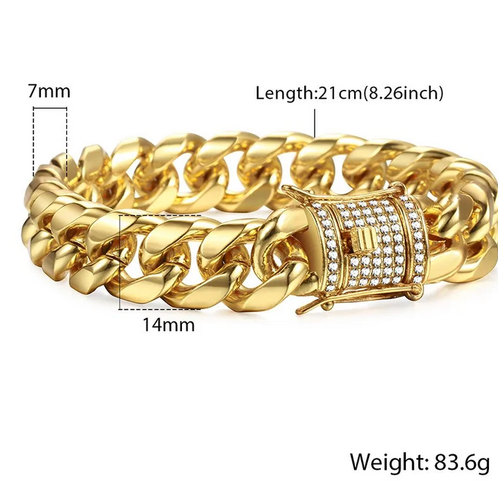 Miami Gold Curb Cuban Bracelet - DapperForge