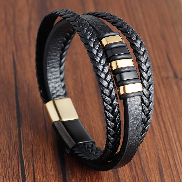 Ironveil™ Multilayer Leather Bracelet