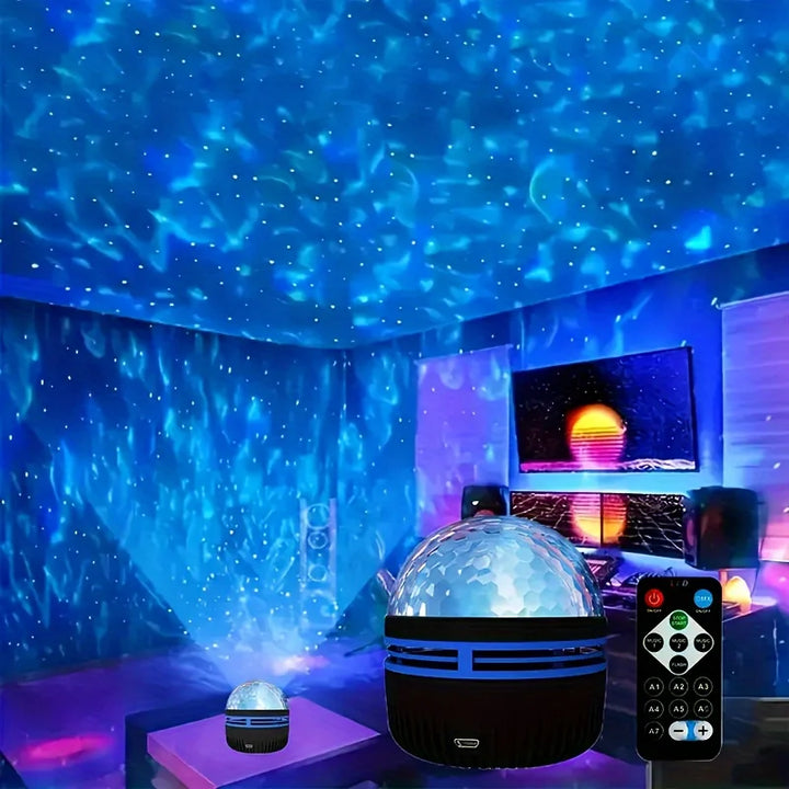 Starry Galaxy Ocean LED Projector Lamp with Smart Remote