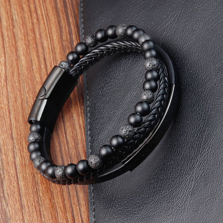 Ironveil™ Multilayer Leather Bracelet