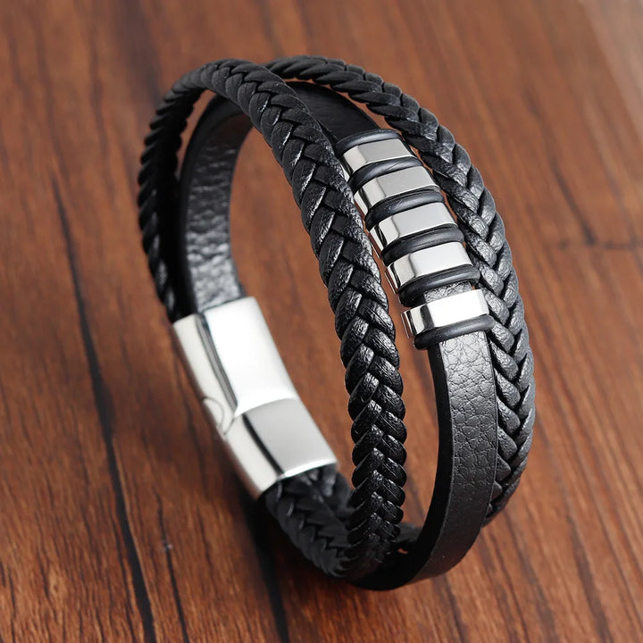 Ironveil™ Multilayer Leather Bracelet