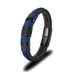 Punk Blue Leather Bracelet for Men