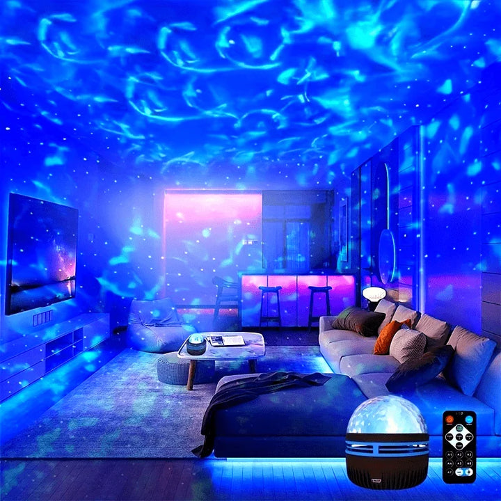 Starry Galaxy Ocean LED Projector Lamp with Smart Remote